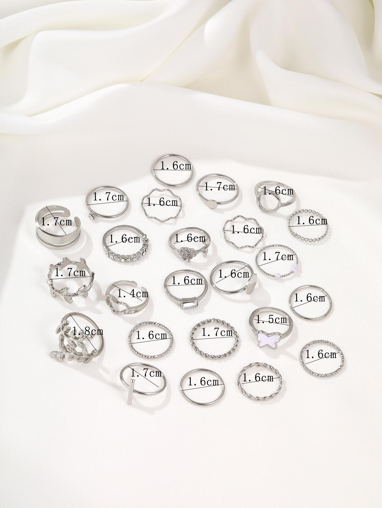 Women's Butterfly Loving Heart With Opening Fashion Rings