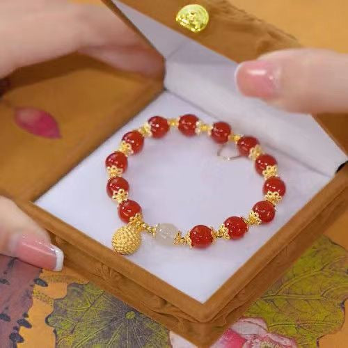 Women's Imitation Yu Elastic String Light Luxury High-grade Lotus Seedpod For Bracelet