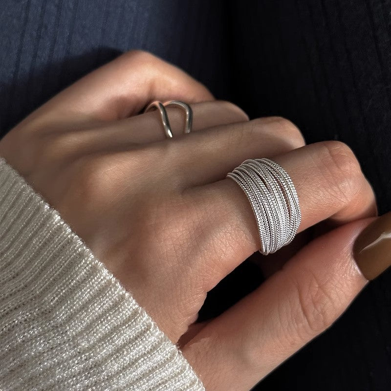 Fashion Trendy Layered Female Super Line Girlfriends Exaggerated Ring