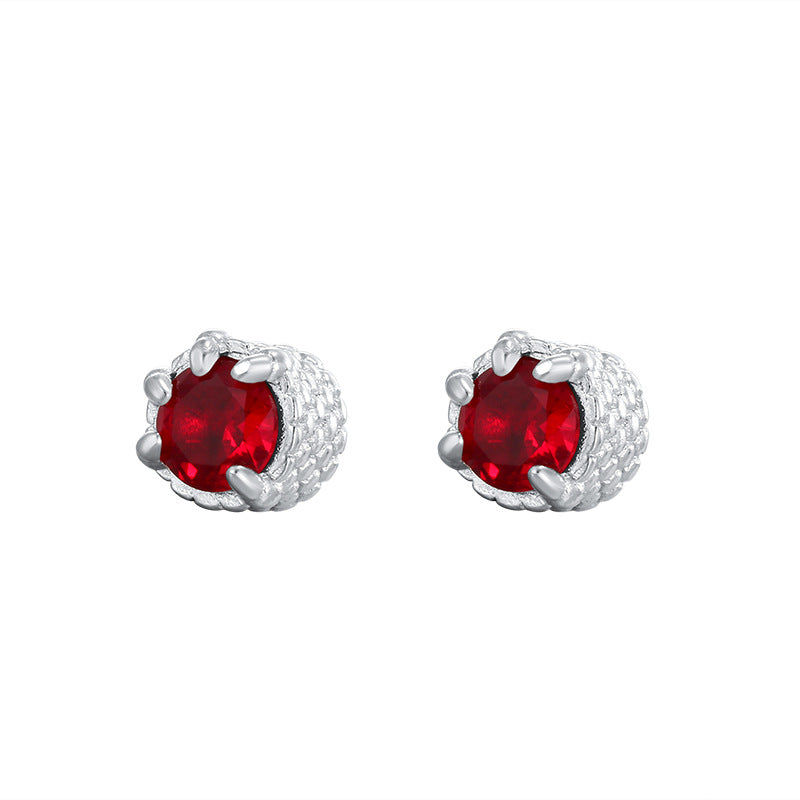 Dragon Claw Without Pierced Red Elegant Mini Fashion Male Stud Earrings