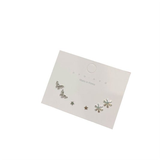 Needle Simple Female Petite Suit Combination Mini Earrings