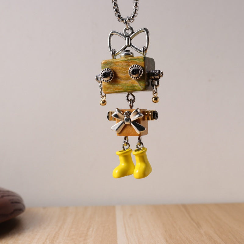 Vintage Robot Handmade Niche Design Gift Pendants
