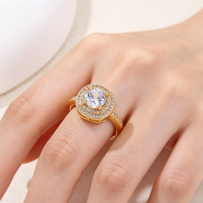 Women's Affordable Luxury Fashion Copper Inlaid Zircon Ring