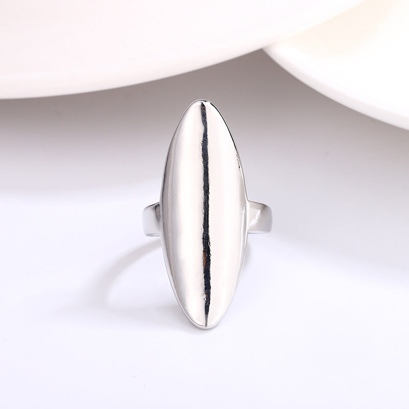 Curved Female Glossy Hip Hop Style Niche Irregular Rings