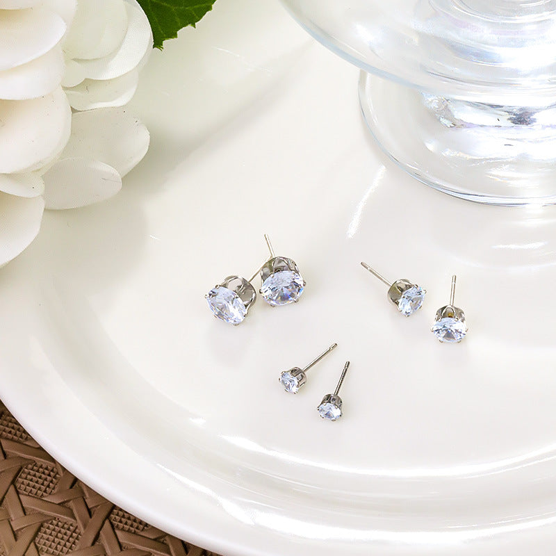 Refined Zircon Ear Minority Fashion Light Luxury Temperament Stud Earrings