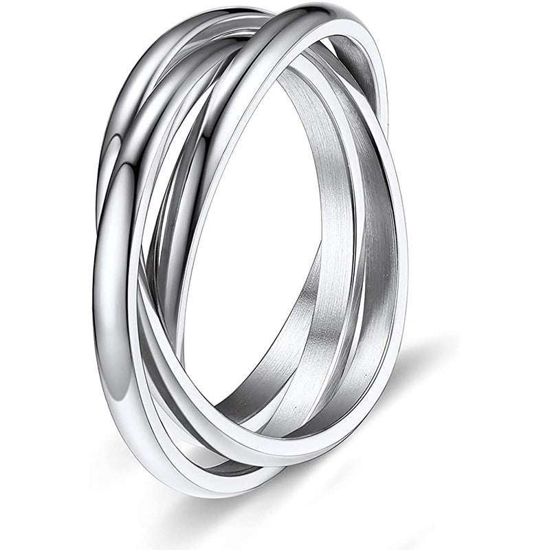 Stainless Steel Trinity Titanium Rotating Creative Rings