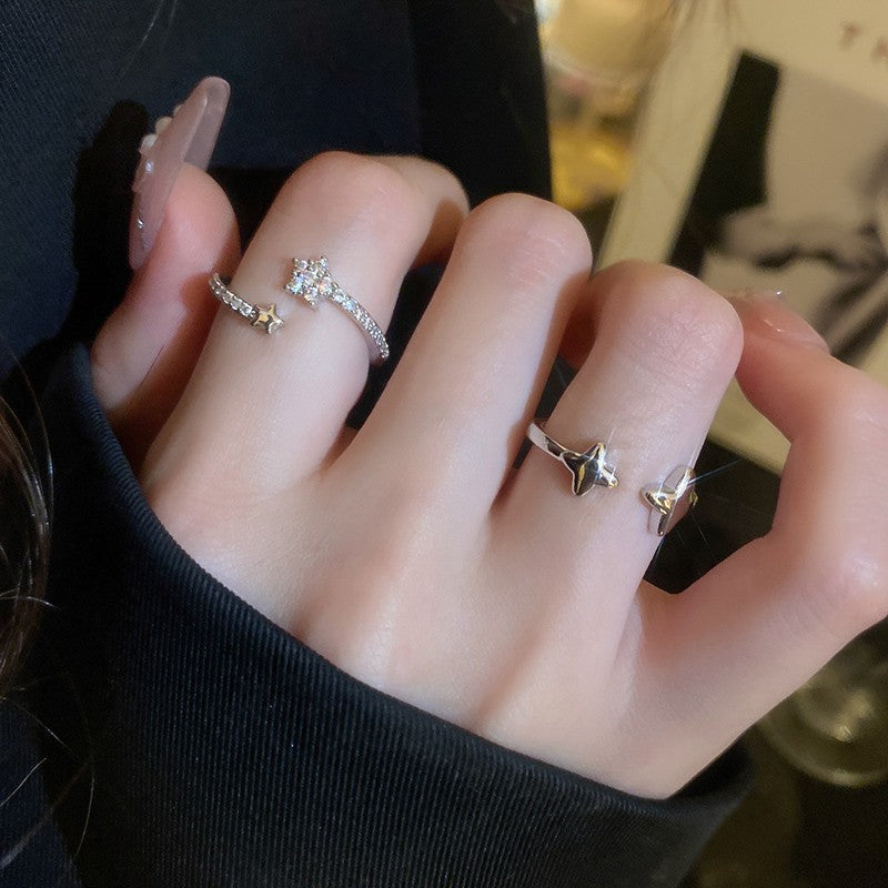 Style Stars Open Niche Design Zircon Index Finger Temperament High Rings