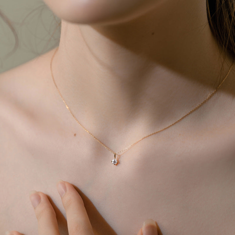 Women's Gold-plated Classic Solitaire Simple Compact Exquisite Clavicle Necklaces