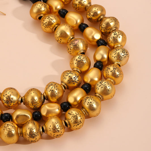 Women's Creative Z Exaggerated Gold Beads Necklaces