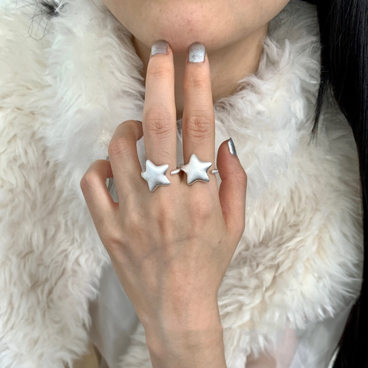 Matte Brushed Female Niche Design Versatile Opening Index Ring