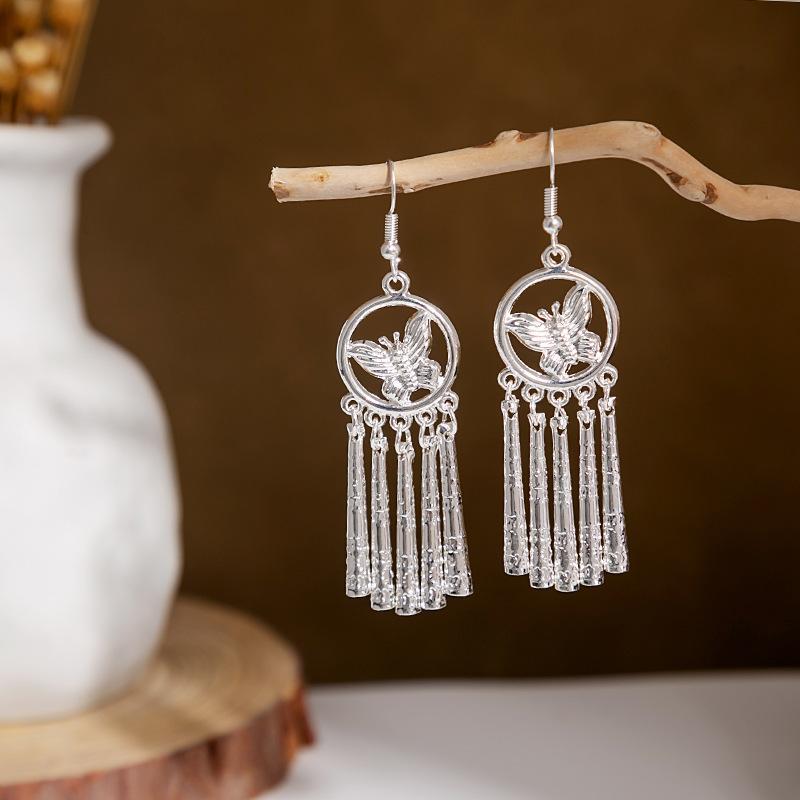 Miao Sier Personality Hollow Out Leaf-shaped Fashion Earrings