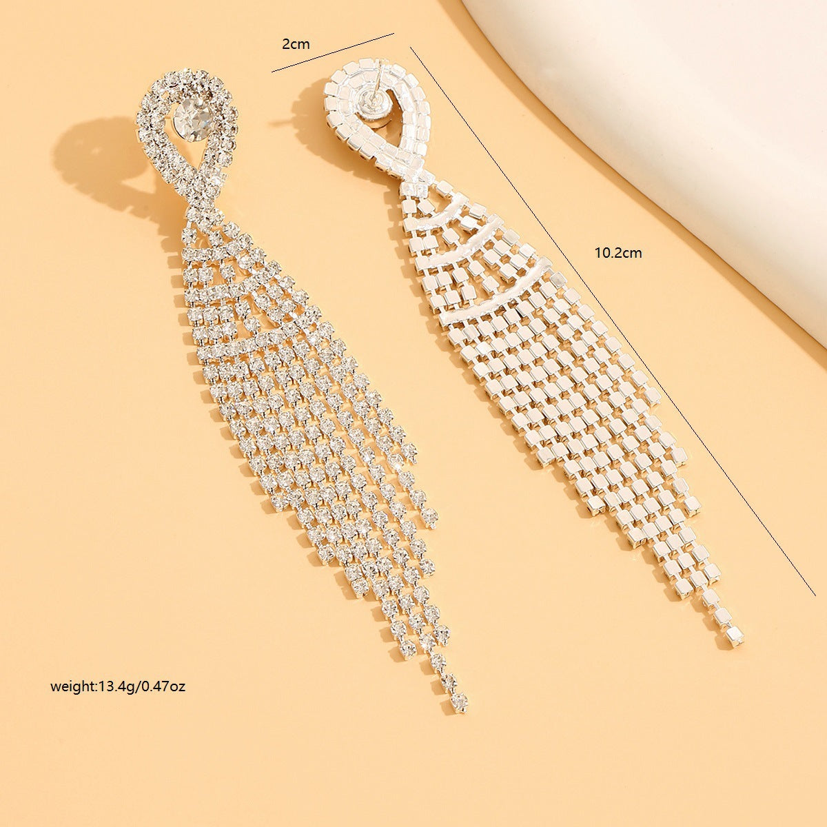 Elegance Retro Fashion Bride With Diamond Tassel Earrings