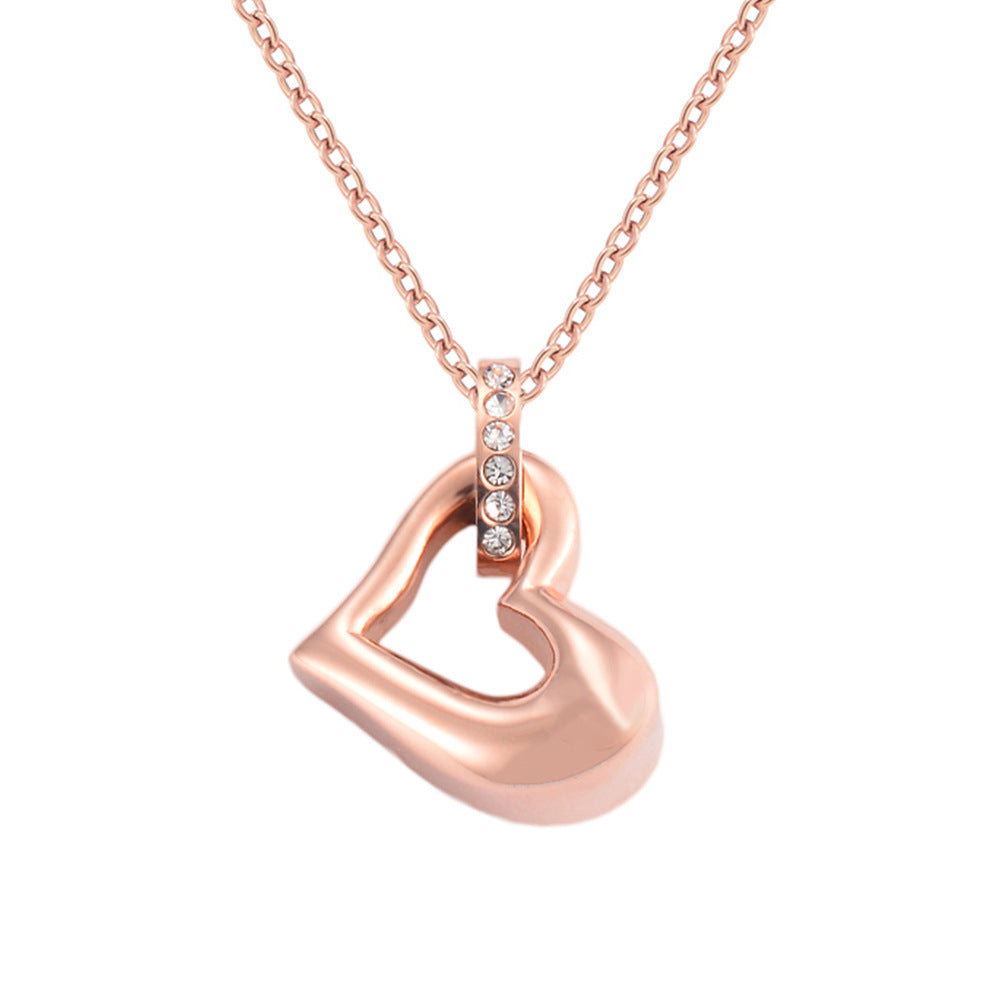 Stainless Steel Fashion Style Hollow Heart-shaped Necklaces