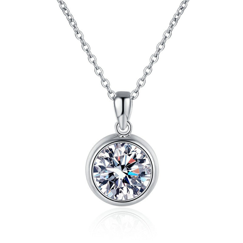 Women's Moissanite Sterling Sier Classic Bubble Karat Necklaces