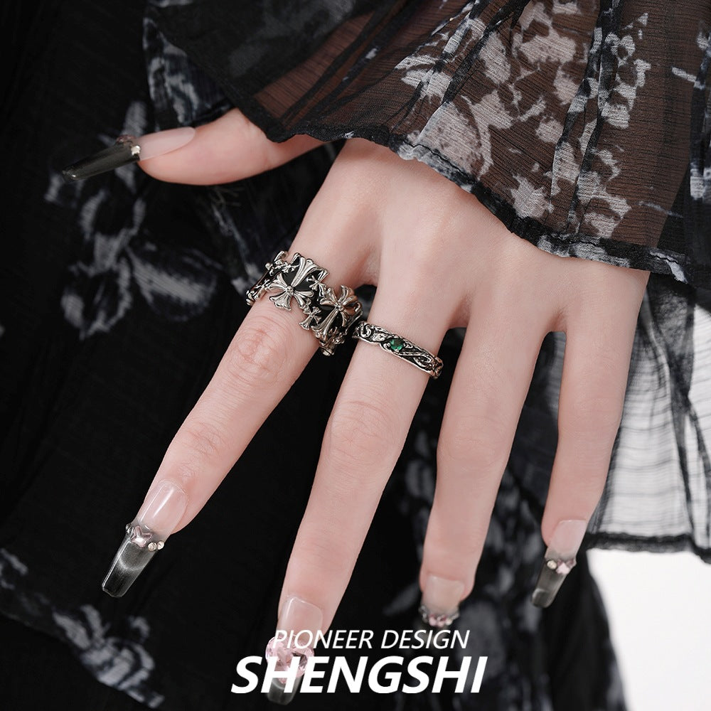 Women's & Men's Classic Cross Punk Hip Hop Cool Ring