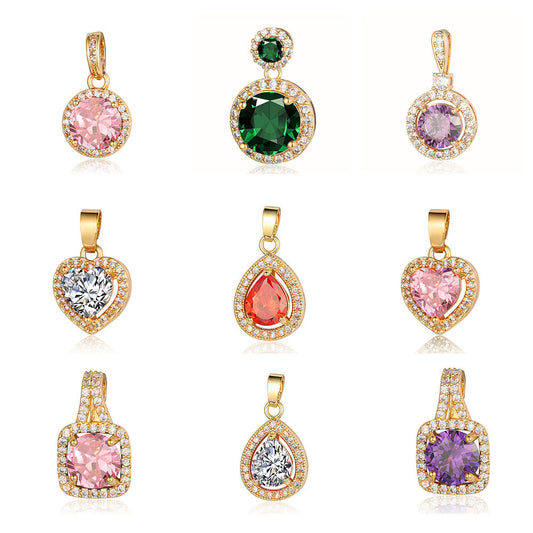 Water Drop Square Heart-shaped Leaves Female Pendants