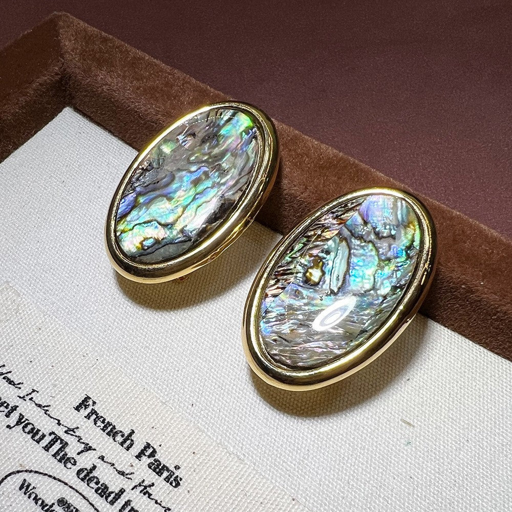 Women's Abalone Shell Series Gold Plated Environmental Protection Fashion French High-grade Earrings