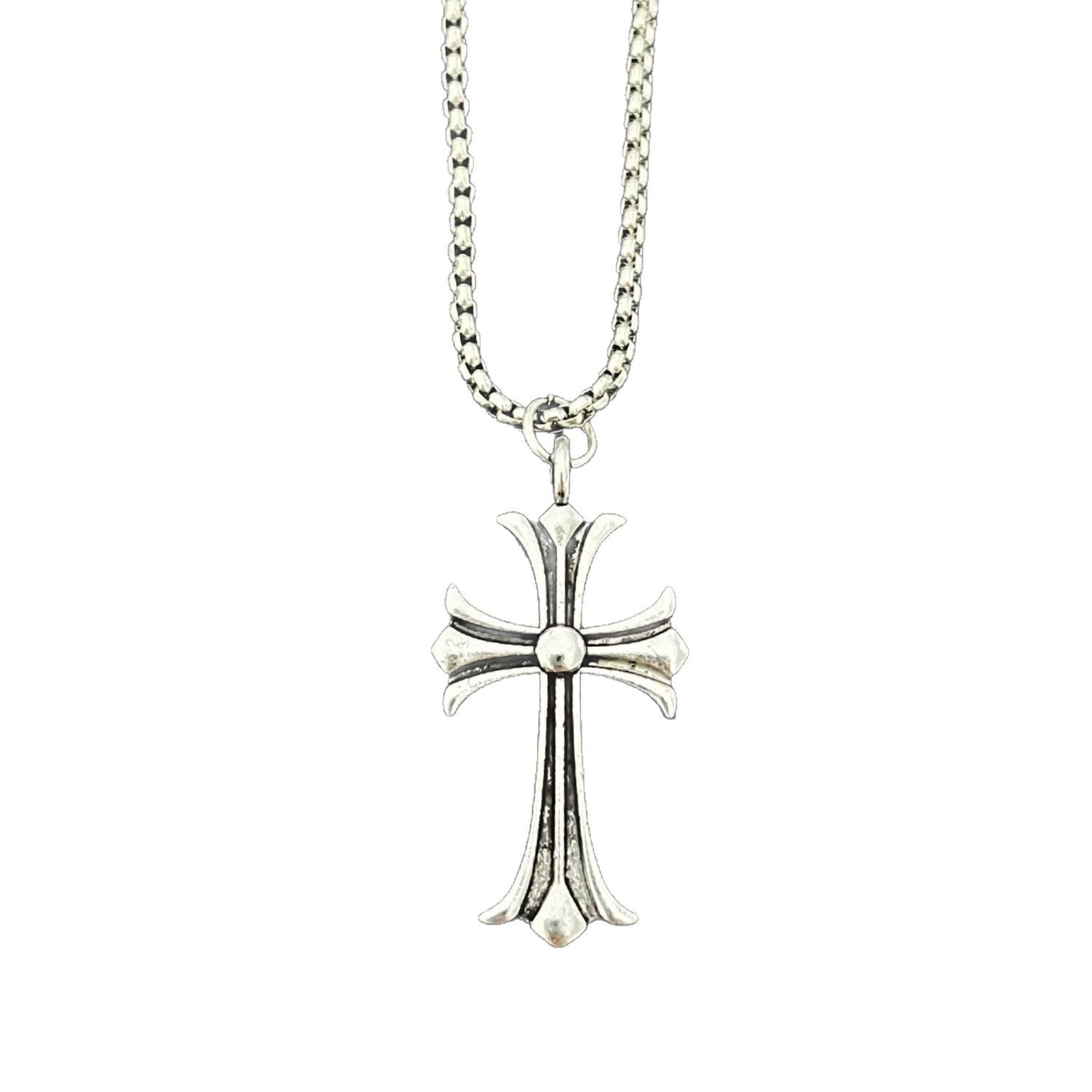 Women's & Men's Cross Titanium Steel Tide Personalized Classic Long Sweater Necklace