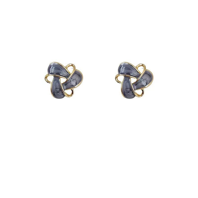 Enamel Drip Triangle Geometric Ear Palace Style French Fashion Stud Earrings