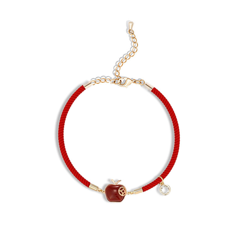 Christmas Gift Creative Apple Red Rope Bracelets