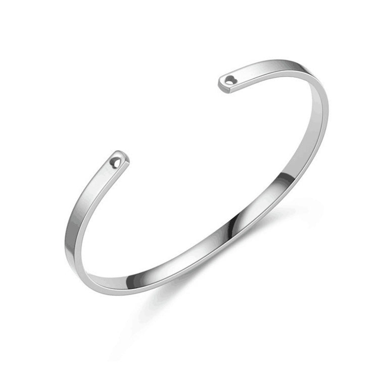 Charming Steel Open-end Stainless Shaped Lettering Bracelets