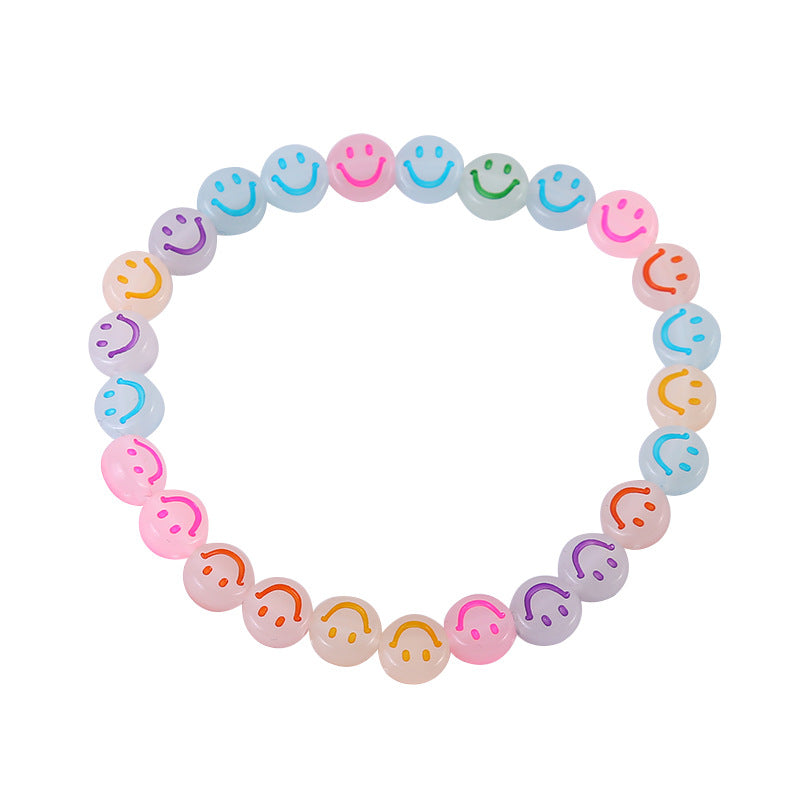 Children's Luminous Cartoon Pattern Beaded Female Round Bracelets