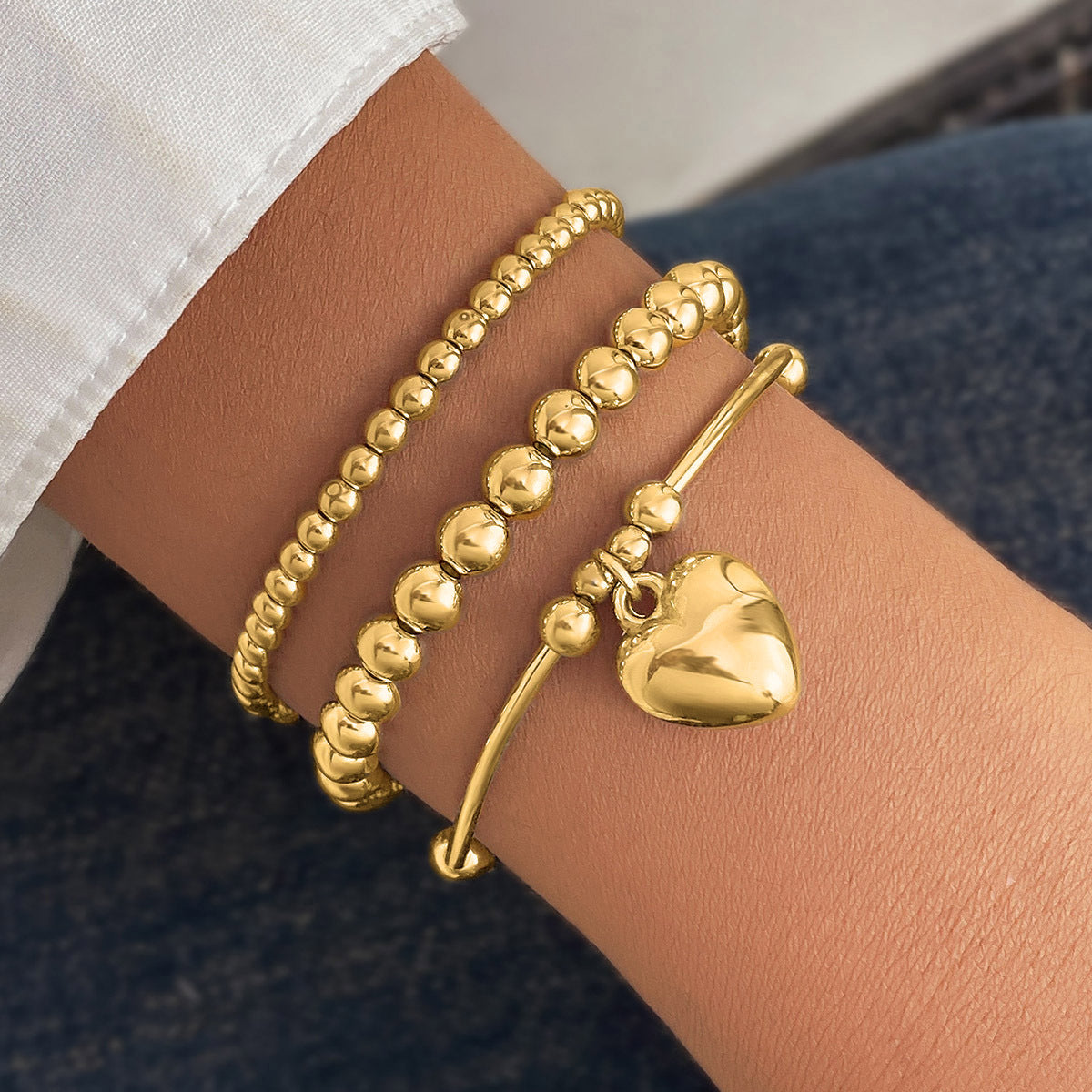 Sweet Cool Beaded Female Hot Niche High-grade Love Male Bracelet