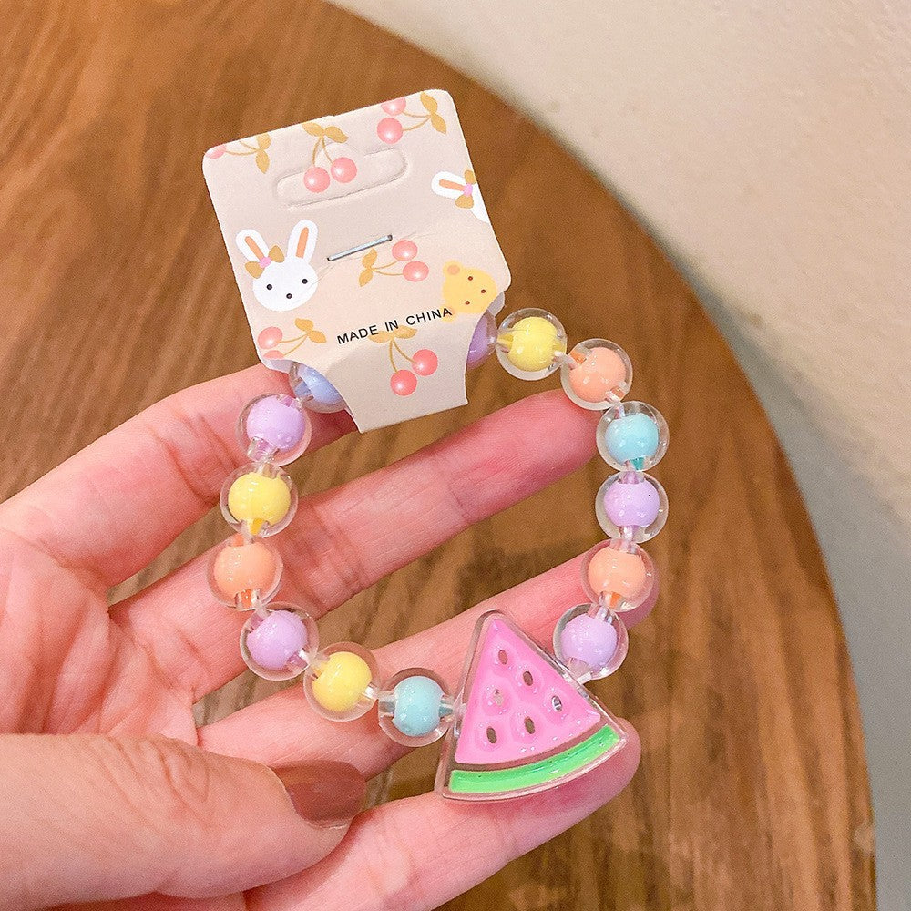 Children's Cute Jelly Color Beaded Princess Jewelry Bracelets