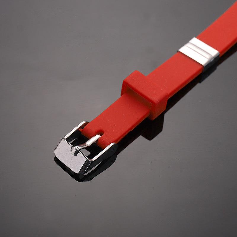 Simple Silicone Stainless Steel Glossy Can Bracelets