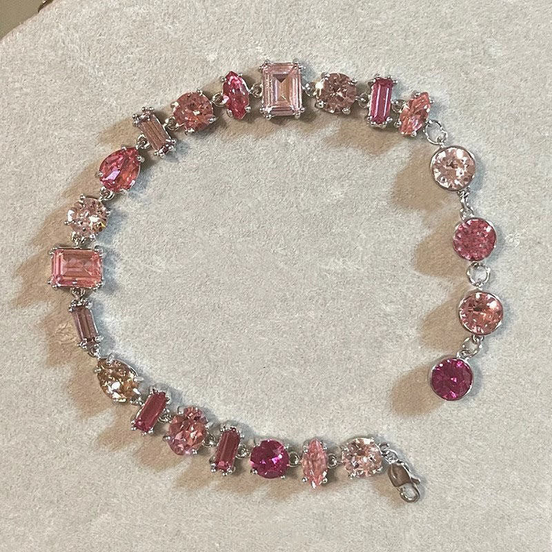 Pink Crystal Female Zircon Inlaid Light Luxury Bracelets