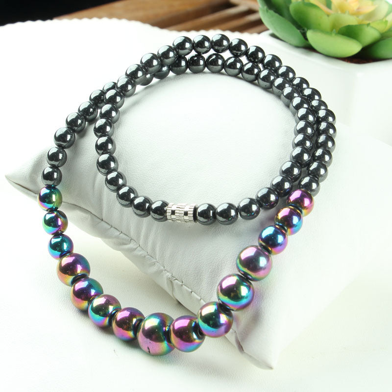 Men's Magnetic Haematite Energy Geometric Shape Titanium Steel Bracelets