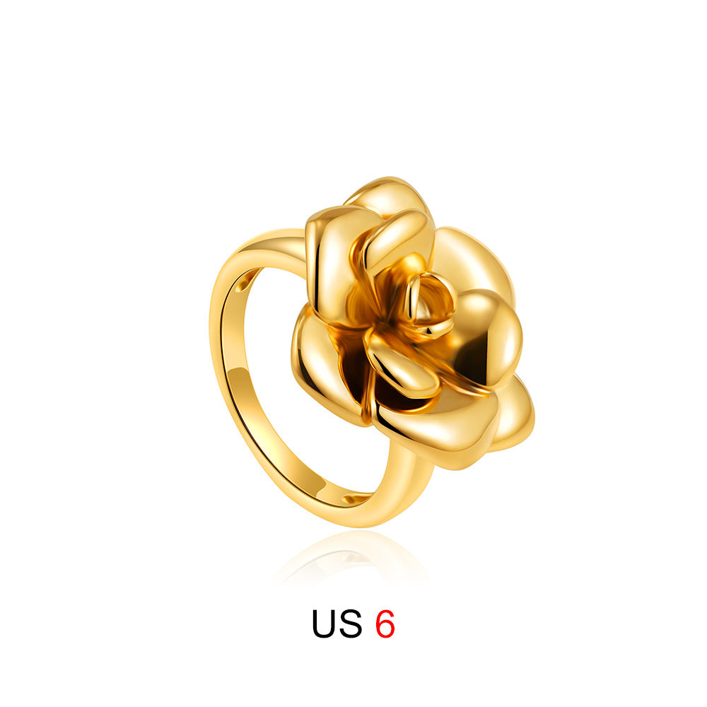 Rose Decorative Simple Light Luxury Middle Rings