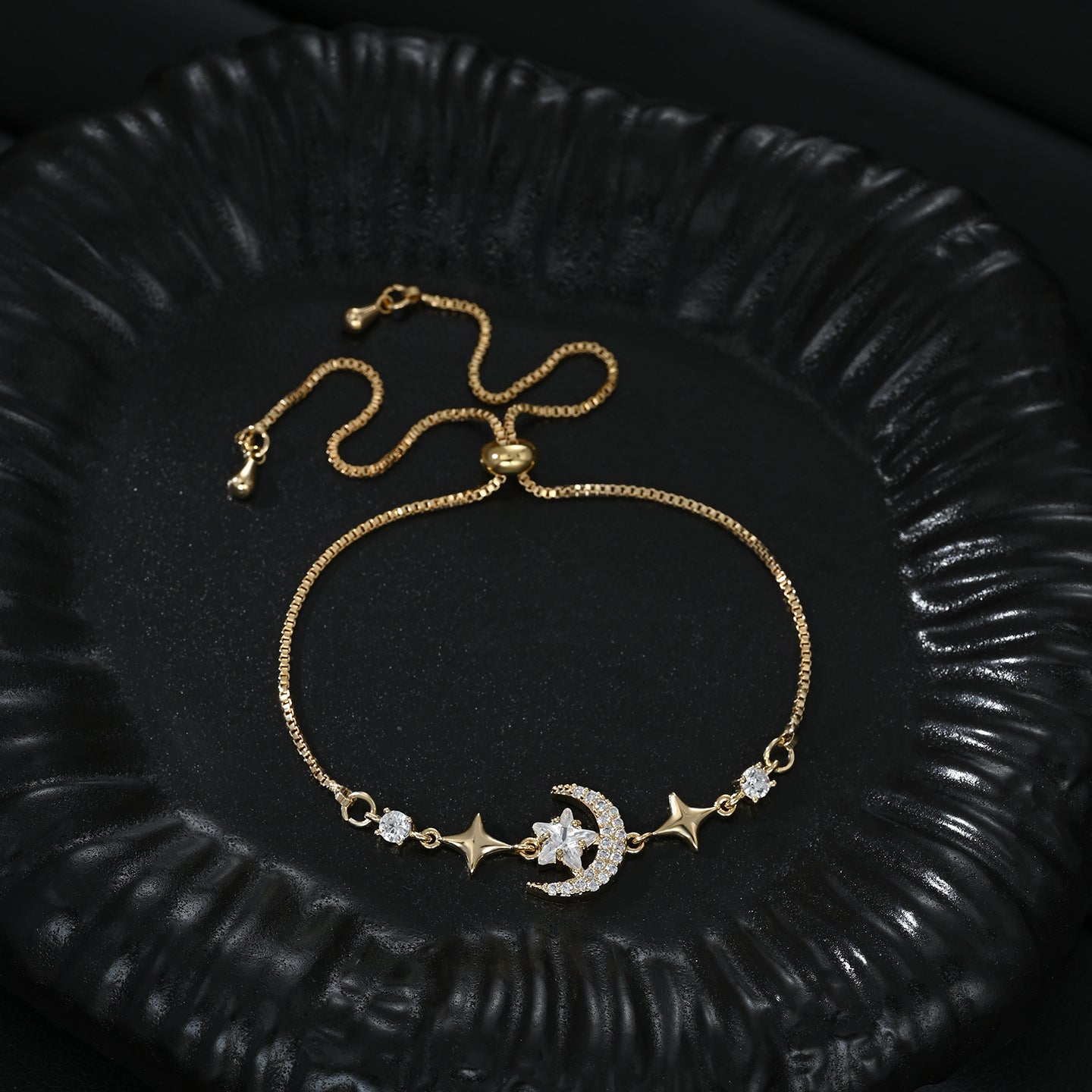 Inlaid Zircon Light Luxury Hand Female Niche Design Star Moon Bracelets