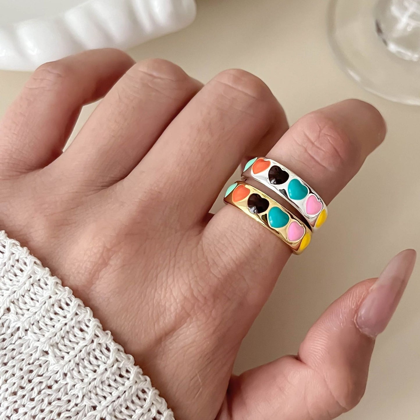 Interest Light Luxury Retro Minority Wide Personality Versatile Opening Adjustable Ring