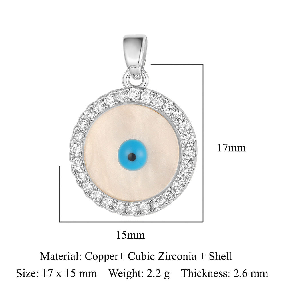 Rose Copper Zircon Crown Love Eyes Pendants