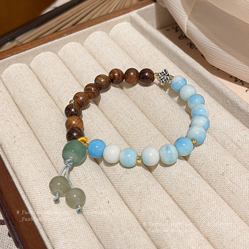 Women's High-grade Pearl Chinese Ancient Style Obsidian Beaded Bracelet