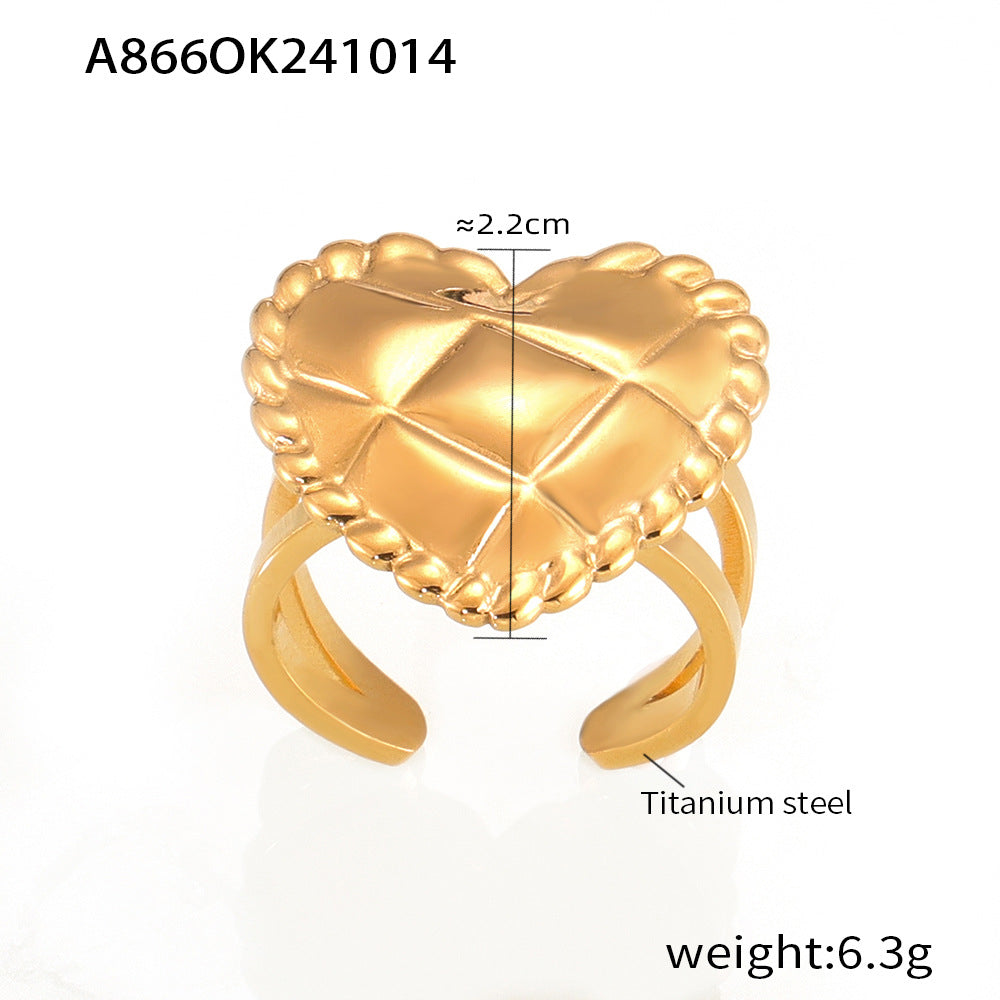 Style Personality Vacuum Gold-plated Rhombus Love Rings