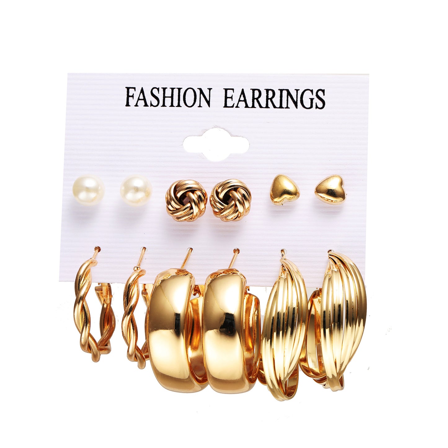 Metal Circle Suit Set Creative Personality Earrings
