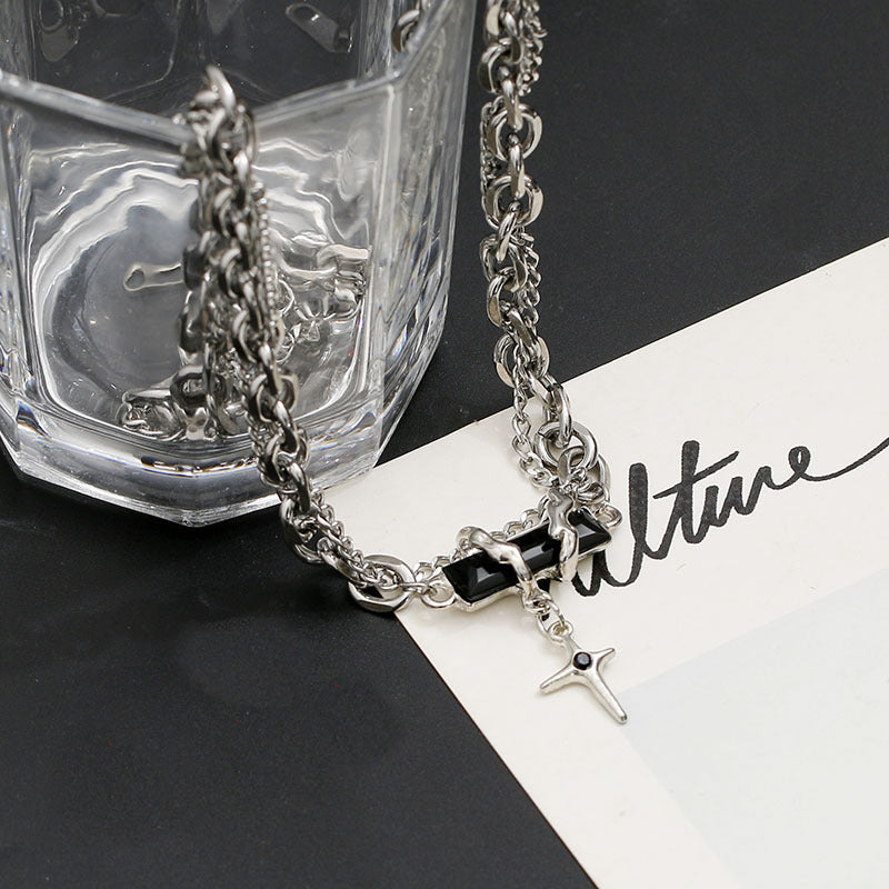 Men's Fashion Twin Hip Hop High-grade Sweater Chain Necklace