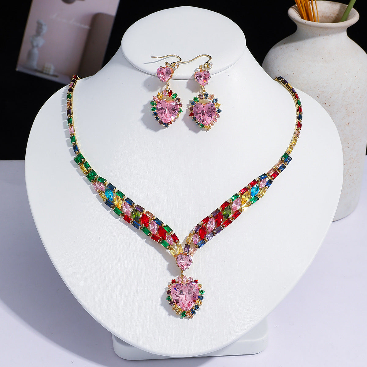 Fashion Trend Zircon Green Butterfly Tassel Necklace