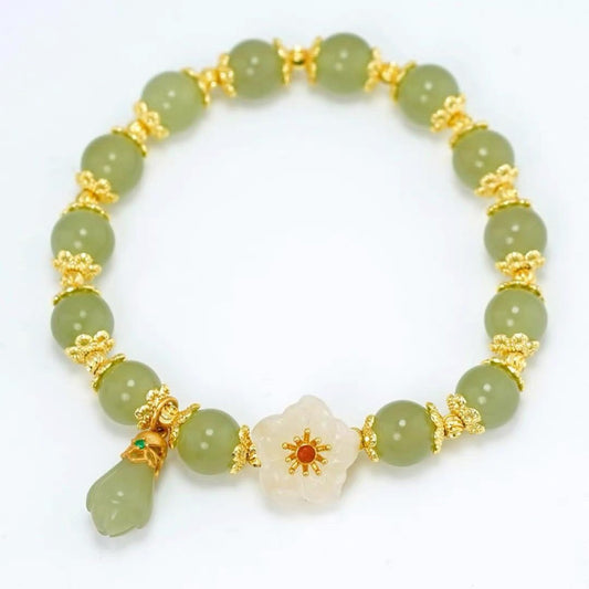 Step Flower Imitation Natural Jade Orchid Bracelets