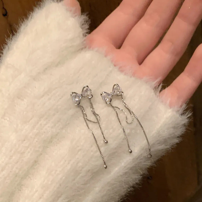 Women's Bow Tassel Niche Design High-grade Trendy Earrings