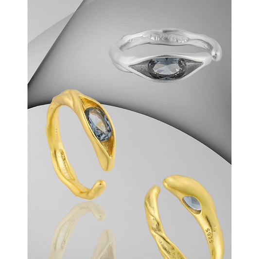 Women's Style Niche Cool Geometric Irregular Inlaid Rings