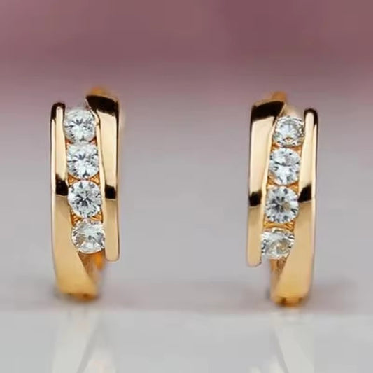 Women's Trendy Super Shiny Temperament Exquisite Versatile To Make Round Earrings