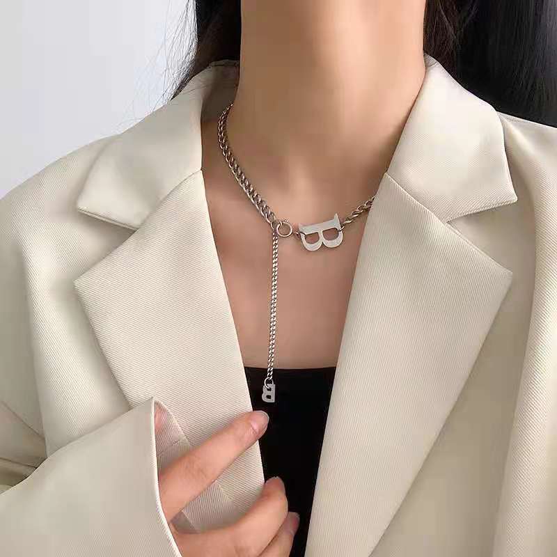 Women's & Men's Fashion Simple Titanium Steel Sweater Chain Personalized Hip Hop Necklace