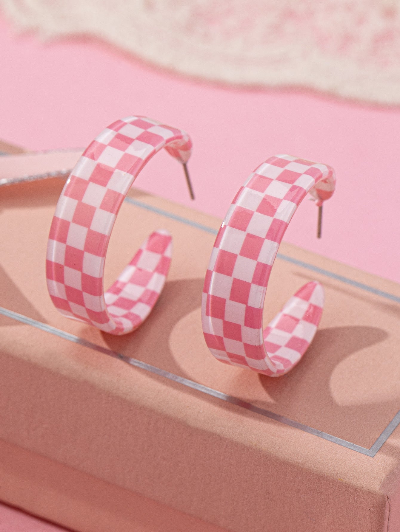 Sier Needle Optional Fresh Plaid Shaped Elegant Acrylic Rings