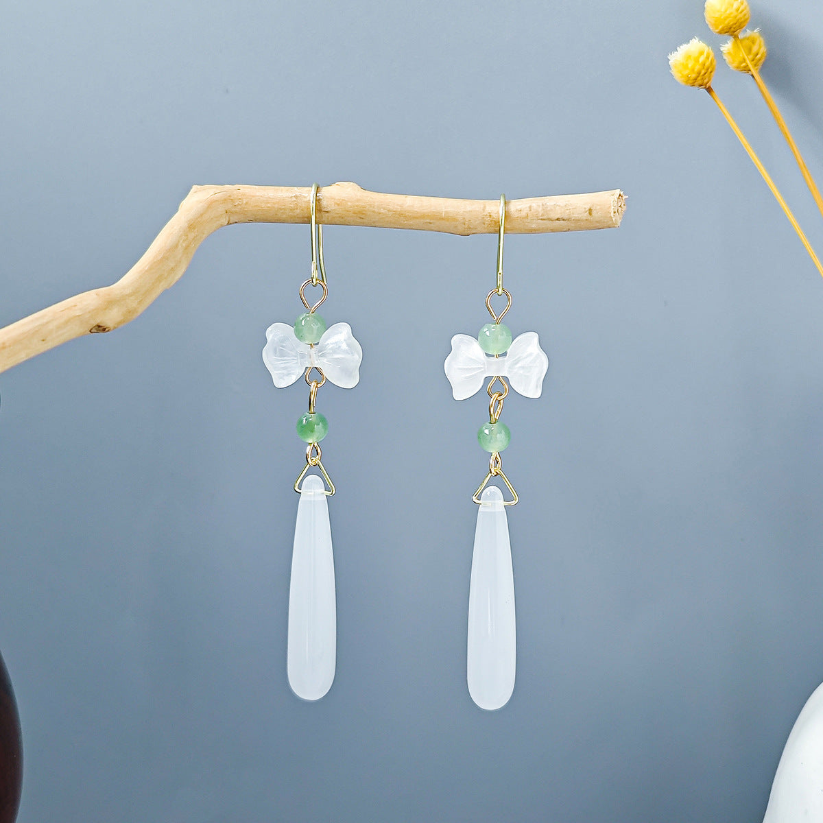 Chinese Ancient Style Beaded Long Fringe Han Earrings