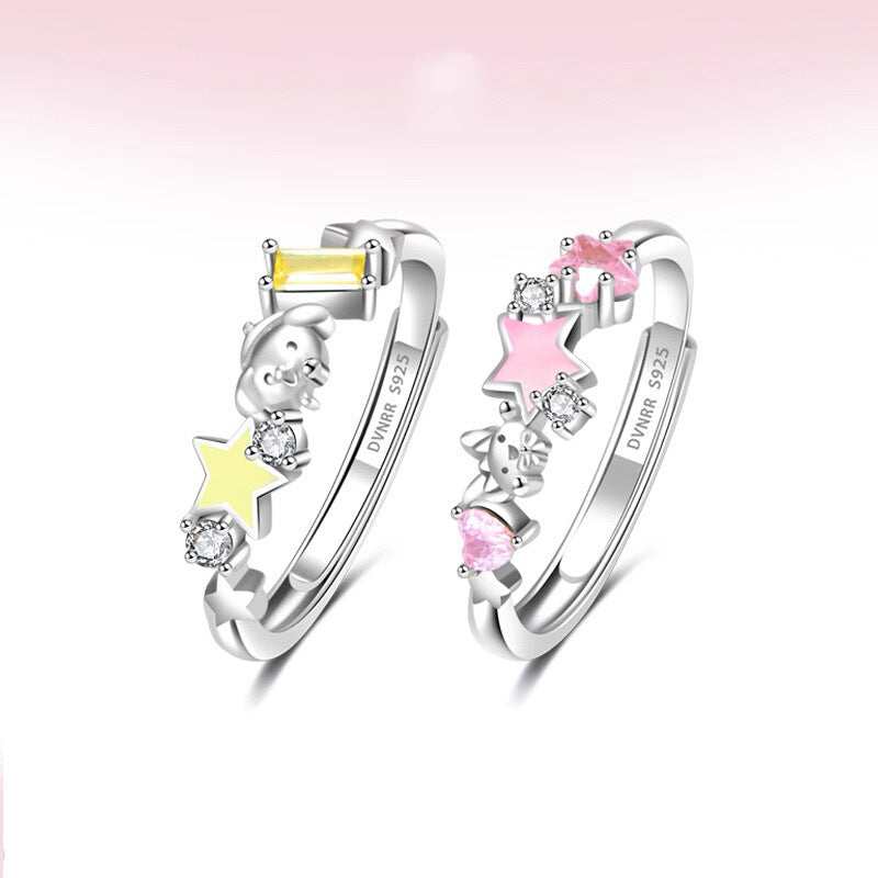 Women's Sweet For Design Cute Couple Holiday Gift Ring