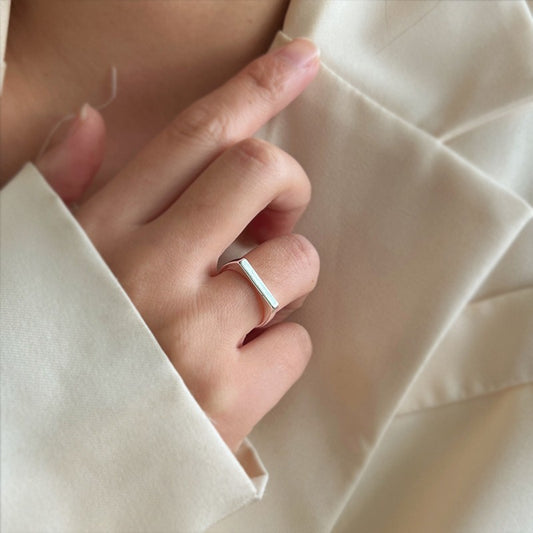 Women's Korean Style Simple Irregular Sterling Sier Rings