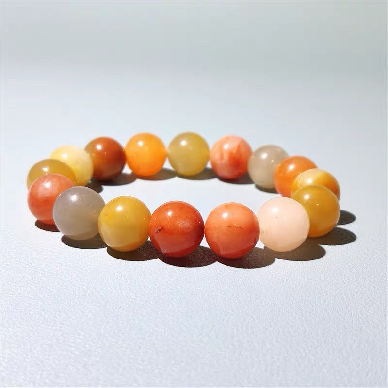 Natural Cherry Blossom Floating Flowers Agate Chalcedony Fashion Sweet Single Bracelet